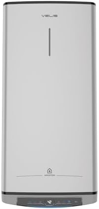 Ariston Velis Tech 80L electric water heater with a sleek, space-saving design in a modern setting.