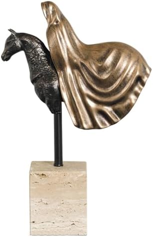 Elegant matte yellow resin horse bust on a sleek marble base for modern home decor.